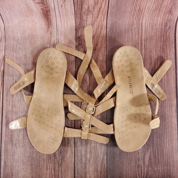 Vionic Amber Womens Size 10 Cork Adjustable Strap Strappy Sandals Tan Gold - Picture 11 of 16